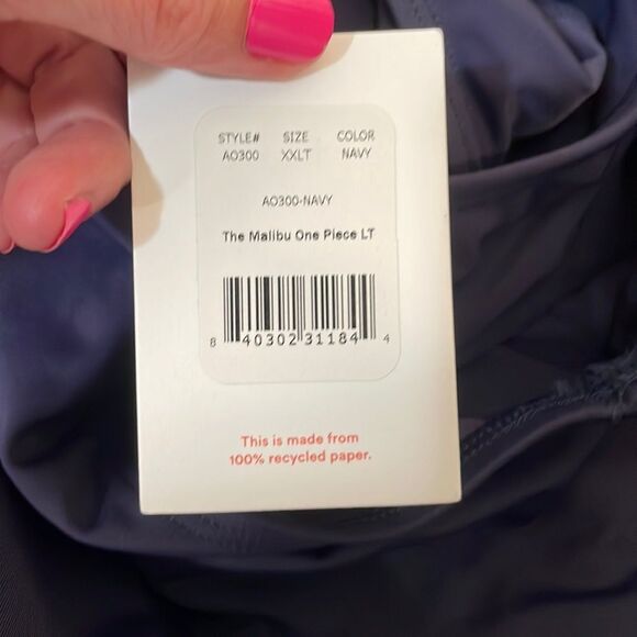 Andie The Malibu One Piece LT Swimsuit Navy size XXL Tall NWT long torso - Picture 7 of 7